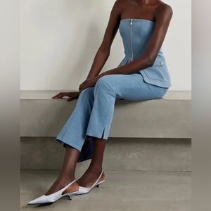 Veronica Beard Denim High-Rise Pants, Blue, Size 4